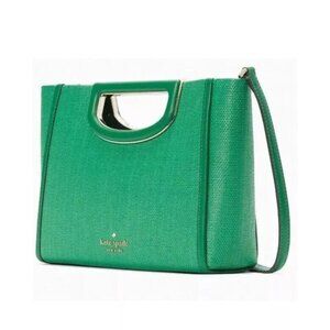 Kate Spade Alexia Crossbody Clutch Breen Straw Leather KA784 NWT $349 Re…